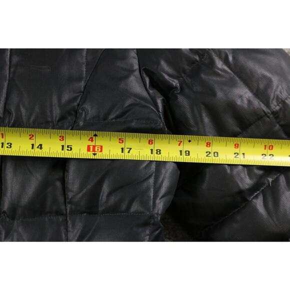 A.N.A Puffer Coat Womens Black Medium Down Jacket Lined Hooded Full Zip - Picture 7 of 9